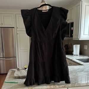 Abercrombie & Fitch Black Ruffle Mini Dress